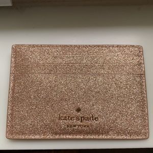 Kate Spade Gold Glitter Card Case. NWOT